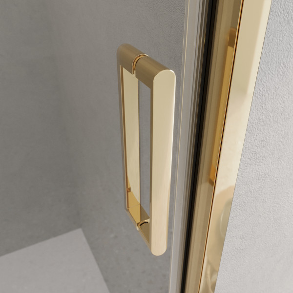 Душевая дверь BelBagno Luce 100x195 стекло прозрачное, профиль золото глянцевое (LUCE-BF-1-100-C-ORO)