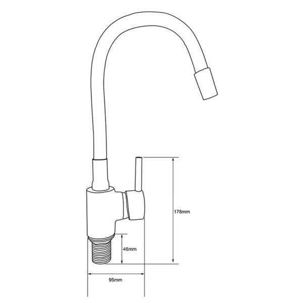 Смеситель для кухни Ex-promt Kitchen с гибким изливом, хром (Ex125.4-11 white)