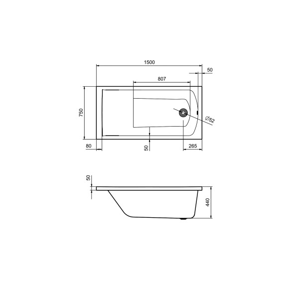 Ванна акриловая Santek Фиджи 150*75 (1WH501598) Ванна акриловая Santek Фиджи 150*75 (1WH501598)
