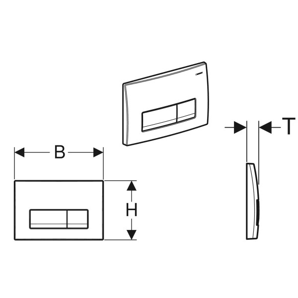 Смывная клавиша Geberit Delta50 двойной смыв, альпийский белый (115.119.11.1)