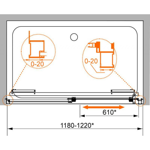 Душевая дверь Cezares Lux-Soft 130х200 стекло прозрачное (LUX-SOFT-W-BF-1-130-C-Cr-IV)