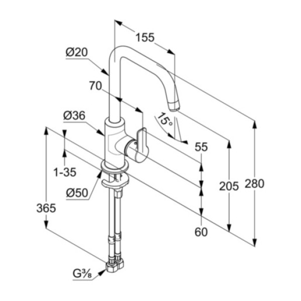 Смеситель для раковины Kludi Pure&Easy хром (370240565) Смеситель для раковины Kludi Pure&Easy хром (370240565)