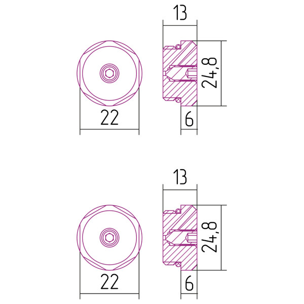 Спускной клапан Сунержа d 25 мм / 1/2"Н / 2 шт. (00-1200-0000)