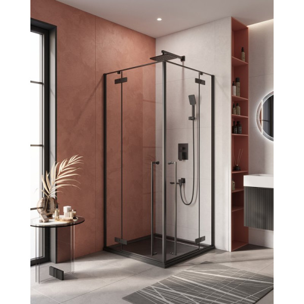 Душевой уголок Cezares Liner 90x90 стекло прозрачное, профиль черный (LINER-A-2-90-C-NERO) Душевой уголок Cezares Liner 90x90 стекло прозрачное, профиль черный (LINER-A-2-90-C-NERO)