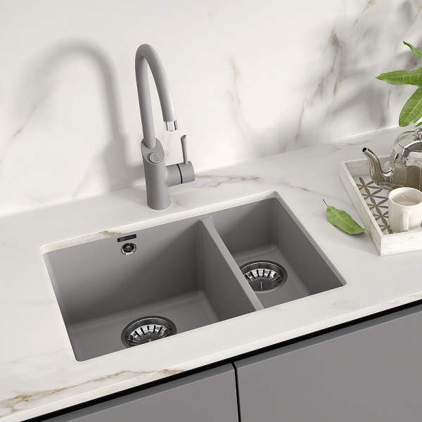 Мойка для кухни врезная Lemark Sinara 550.2-U 550x420 грей (9910081) Мойка для кухни врезная Lemark Sinara 550.2-U 550x420 грей (9910081)
