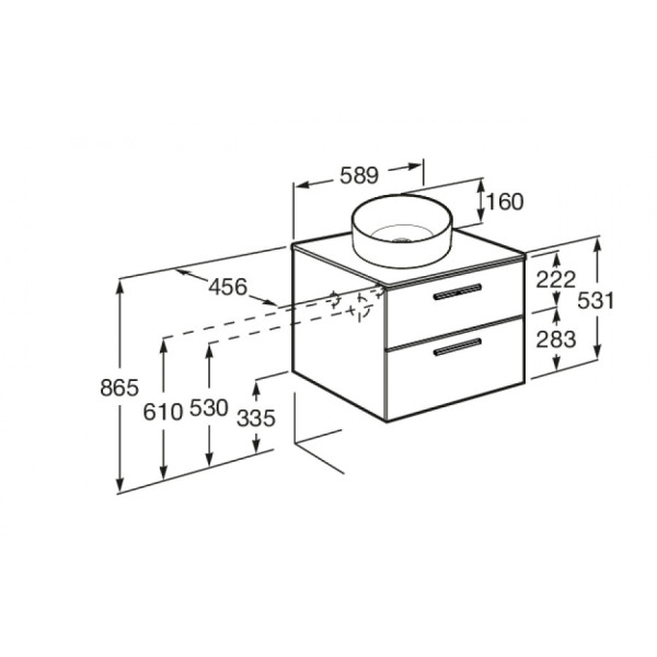 Тумба подвесная Roca Victoria 585x453x515 белый (A857468806)