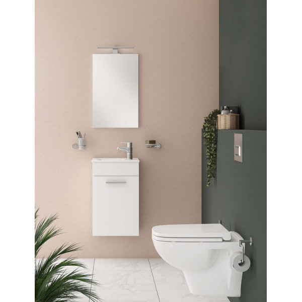 Комплект мебели Vitra Mia 40 см с дверцами, (тумба, раковина, зеркало) белый глянец (75022)