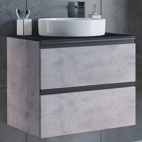 Тумба подвесная с раковиной Comforty Эдинбург 600x400x705 дуб светлый/черный (00-00005701)