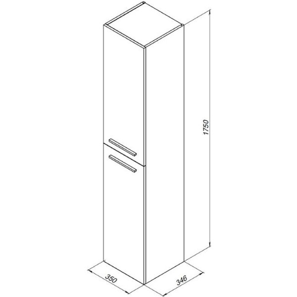 Пенал универсальный Aquanet Nova 35x34,6x175 темное дерево, R (00242259)