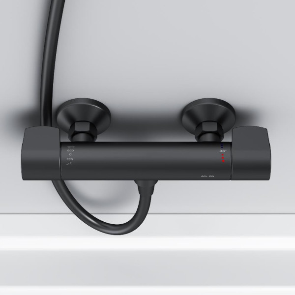 Смеситель для душа AM.PM X-Joy с термостатом черный (F85A40022)