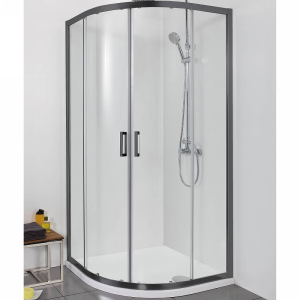 Душевой уголок Aquatek 90x90x200 стекло прозрачное, профиль черный (AQ ARI RO 09020BL)