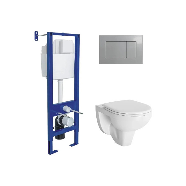 Комплект инсталляция с унитазом Berges Atom кнопка матовый хром, унитаз Gamma, сиденье с soft-close (043341) Комплект инсталляция с унитазом Berges Atom кнопка матовый хром, унитаз Gamma, сиденье с soft-close (043341)