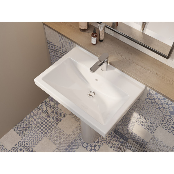 Раковина подвесная Santeri Визит 55x40x215 белая (1.3115.3.S00.11B.0) Раковина подвесная Santeri Визит 55x40x215 белая (1.3115.3.S00.11B.0)