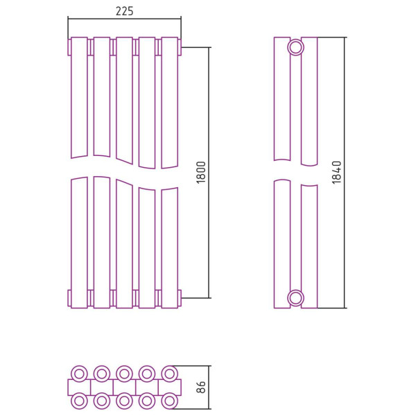 Дизайн-радиатор Сунержа Эстет-00 1800*225 5 секций белый (12-0332-1805) Дизайн-радиатор Сунержа Эстет-00 1800*225 5 секций белый (12-0332-1805)