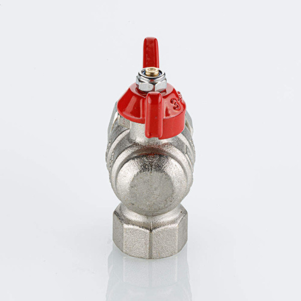 Кран угловой 1/2" шаровый со сгоном Valtec Base-ГОСТ (красная бабочка) VT.228S.N.04