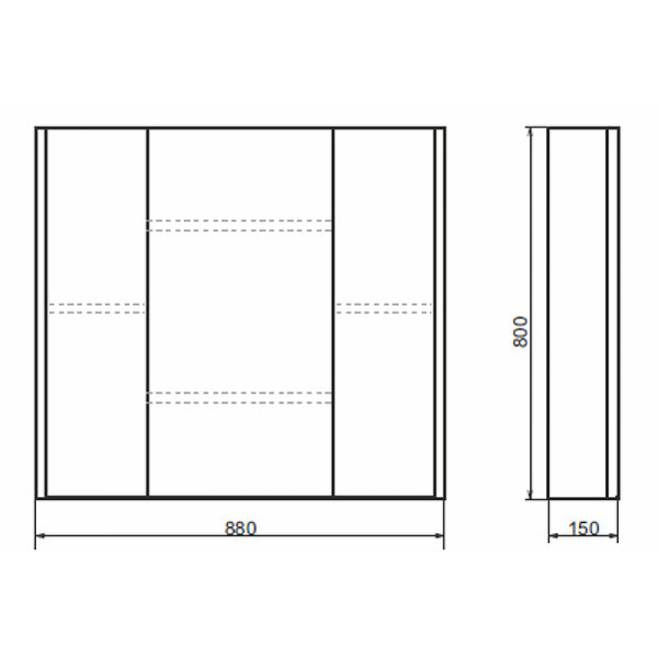 Шкаф зеркальный Comforty Сорренто 900x150x800 Сетло серый (00-00001968)