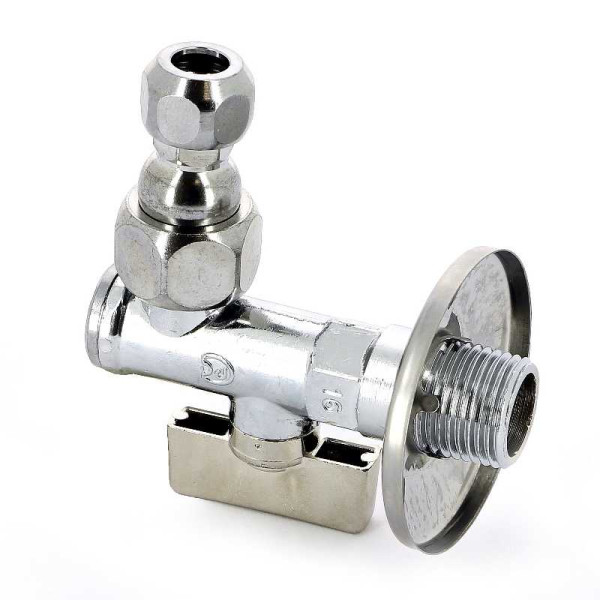 Кран Bugatti угловой 1/2"Н*10 шаровый (обжим) с фильтром и чашкой Minnesota 875 (08750001)