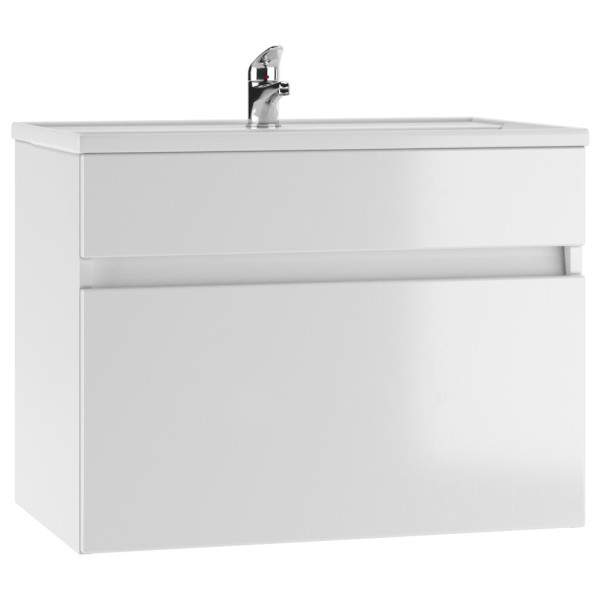 Тумба подвесная под умывальник Фостер 70 Классик с одним ящиком В1 Айсберг Домино (DA3010T)
