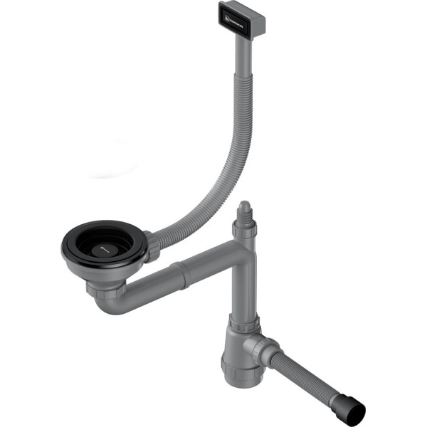 Сифон для одночашевых моек Omoikiri с прямоугольным переливом и декоративной решеткой WK-1-GB графит (4956875) Сифон для одночашевых моек Omoikiri с прямоугольным переливом и декоративной решеткой WK-1-GB графит (4956875)