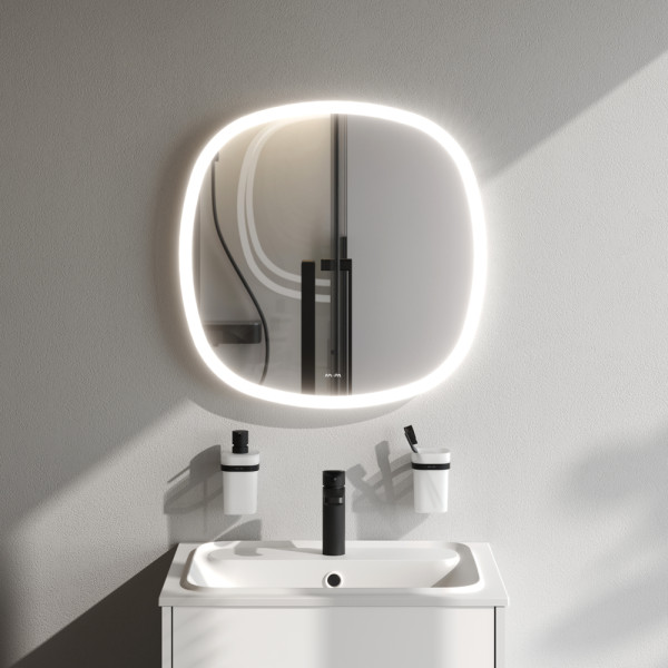 Зеркало AM.PM универсальное Func контурной LED-подсветкой, ИК- сенсором, квадрат, 60 см (M8FMOX0601WGS)