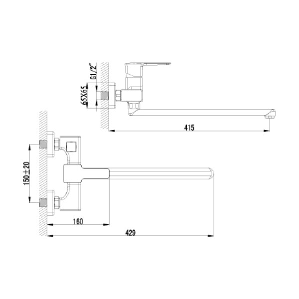 Смеситель для ванны и душа Lemark Basis (LM3617C)