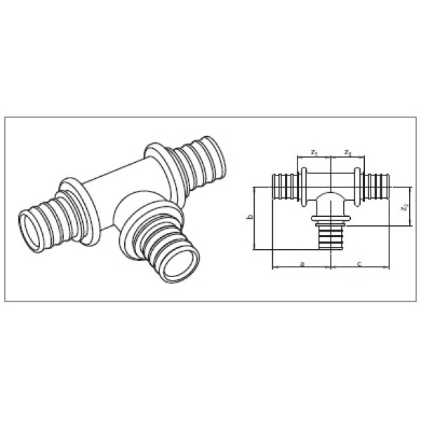 Тройник Rehau Rautherm S 25*25*25 (латунь) (12535291002)