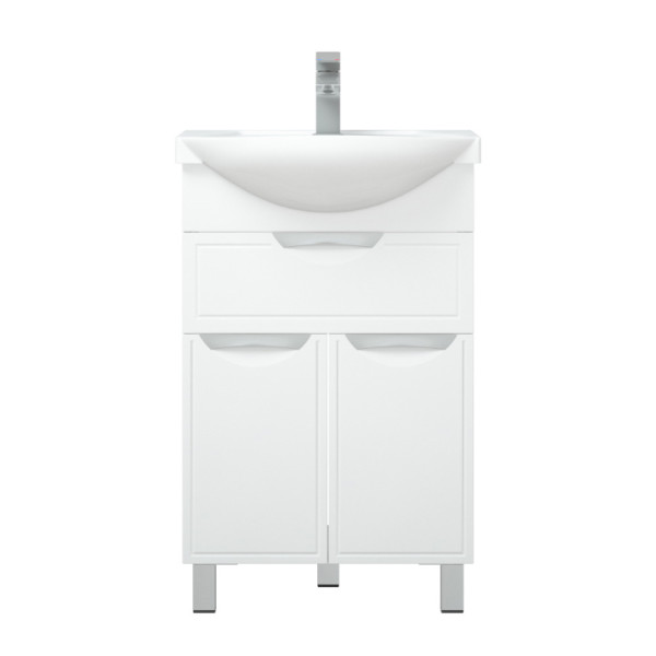 Тумба напольная Melodia Альфа 55 (Уют 55) 1 ящик 2 двери белая (MFR80013WT) Тумба напольная Melodia Альфа 55 (Уют 55) 1 ящик 2 двери белая (MFR80013WT)