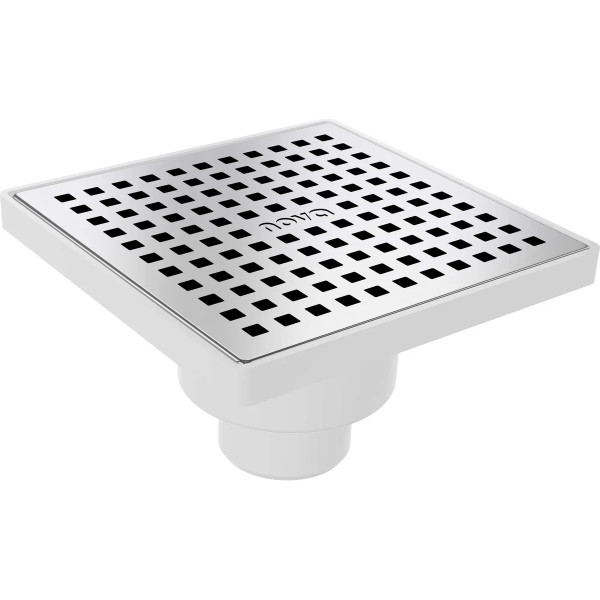 Трап вертикальный 50 мм. (150х150) Nova с решеткой из нерж.стали (сухой затвор) (5036)