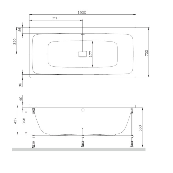 Ванна акриловая AM.PM Func 150х70 (W84A-150-070W-A) Ванна акриловая AM.PM Func 150х70 (W84A-150-070W-A)