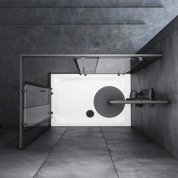 Душевой уголок AM.PM Gem 80x120x190 стекло прозрачное, профиль черный матовый (W90G-404-120280-BT)