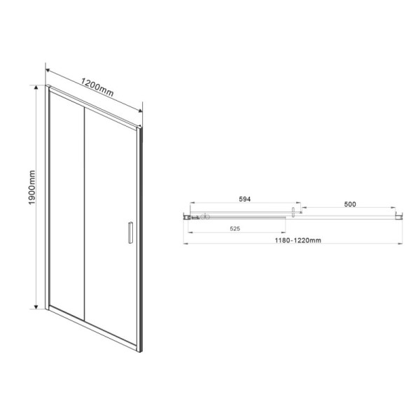 Душевая дверь Vincea Garda VDS-1G 1200х1900 стекло прозрачное, профиль черный (VDS-1G120CLB)