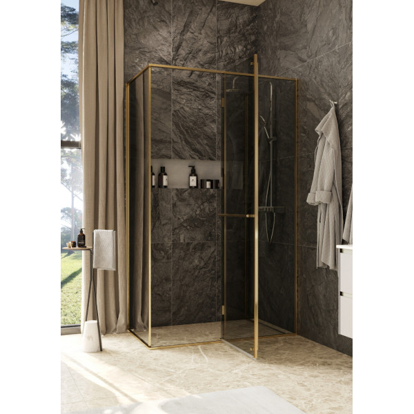 Душевая дверь Roca Apex 120x90x200  R стекло тонированное, профиль золото матовое (Z.RU93.0.788.9)