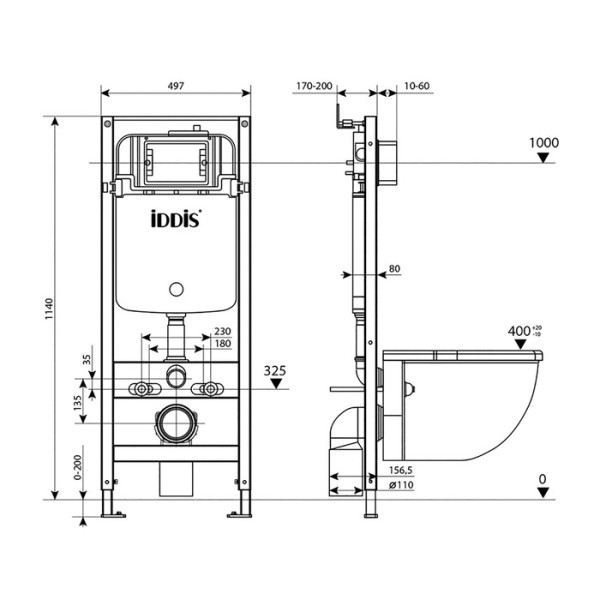 Инсталляция для подвесного унитаза Iddis Profix (PRO0000i32)