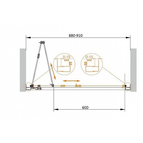 Душевая дверь Cezares Eco 90x190 стекло прозрачное (ECO-BS-90-C-Cr)