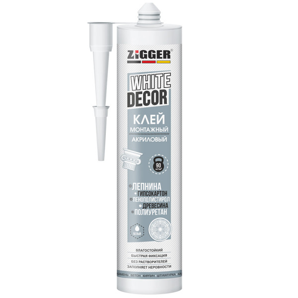Клей акриловый для декора Zigger White Decor 400 г. (белый) (03-02-16)