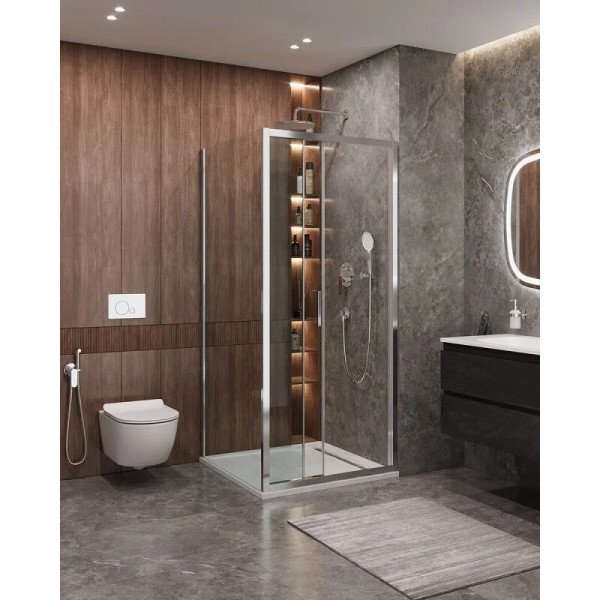 Душевой уголок Cezares Molveno 90x90x195 стекло прозрачное, профиль хром (MOLVENO-AF-31-90-C-CR-IV) Душевой уголок Cezares Molveno 90x90x195 стекло прозрачное, профиль хром (MOLVENO-AF-31-90-C-CR-IV)