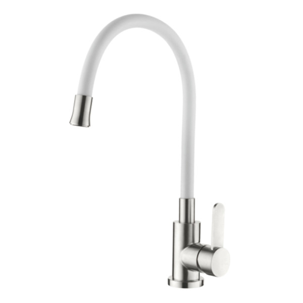 Смеситель для кухни Ledeme белый, гибкий излив (L74004-3) Смеситель для кухни Ledeme белый, гибкий излив (L74004-3)