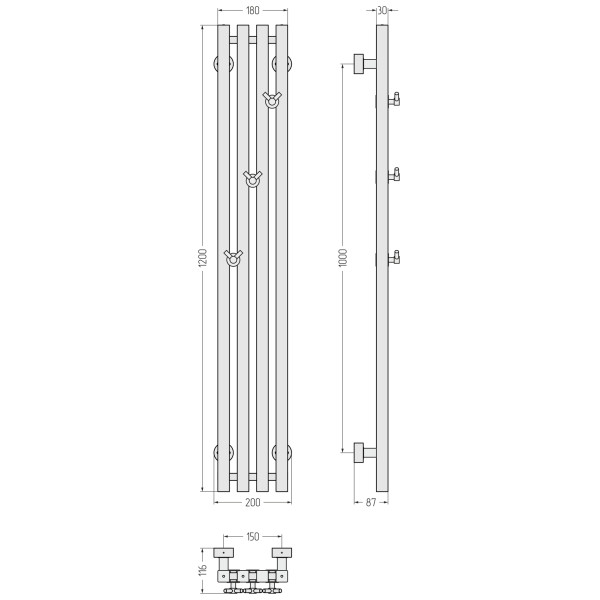 Полотенцесушитель водяной Сунержа Сатерленд PRO 1200x150 матовый чёрный (31-0457-1215) Полотенцесушитель водяной Сунержа Сатерленд PRO 1200x150 матовый чёрный (31-0457-1215)