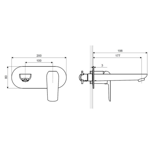 Смеситель для раковины скрытого монтажа Excellent Clever ARAC.4115CR