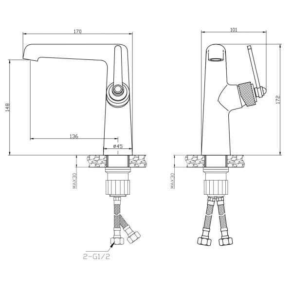 Смеситель для раковины Esko Бангкок хром (BG26M)