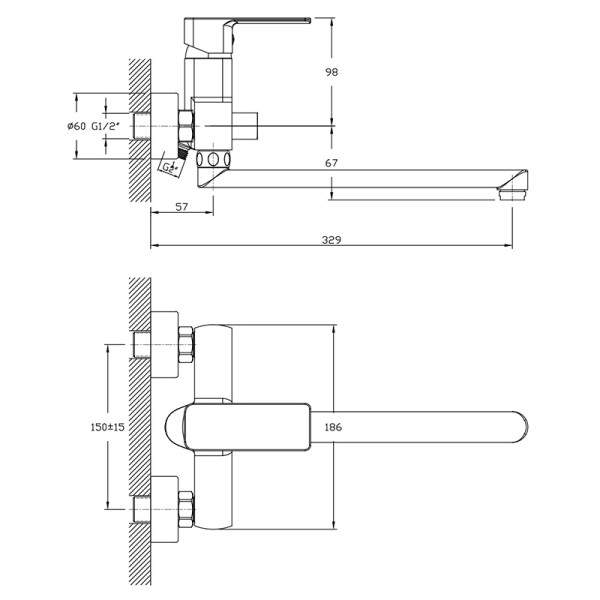 Смеситель для ванны и душа Decoroom DR20 хром (DR20043) Смеситель для ванны и душа Decoroom DR20 хром (DR20043)