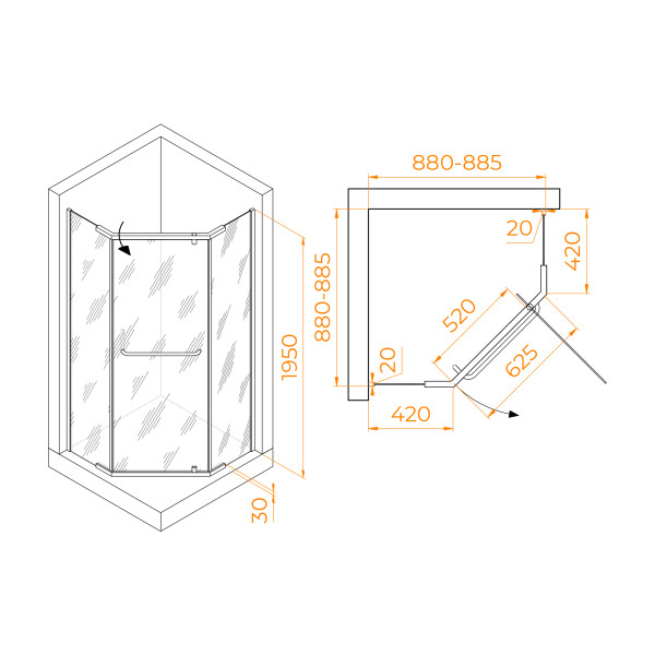 Душевой уголок RGW Passage 90x90x195 стекло матовое, профиль черный (35088199-24) Душевой уголок RGW Passage 90x90x195 стекло матовое, профиль черный (35088199-24)
