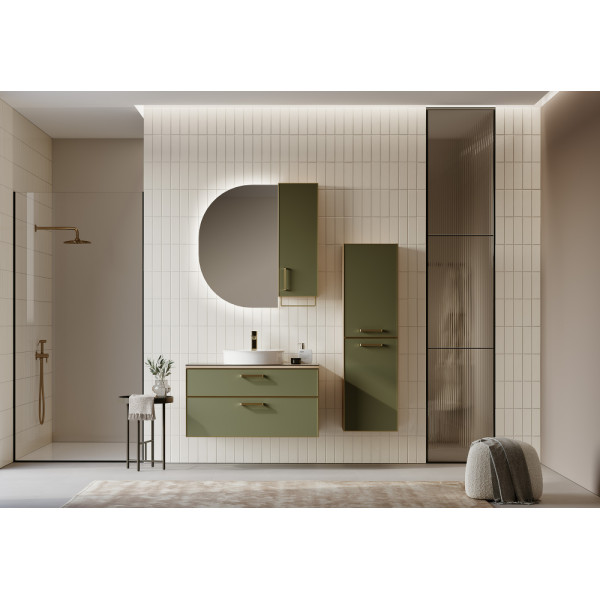 Тумба подвесная Orka Salerno 610x500x520 зеленый матовый, светлое дерево (3008777)