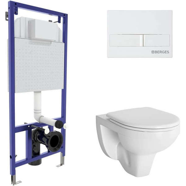 Комплект инсталляция с унитазом Berges Novum525 c с кнопкой L1, с сиденьем микролифт (042425) Комплект инсталляция с унитазом Berges Novum525 c с кнопкой L1, с сиденьем микролифт (042425)