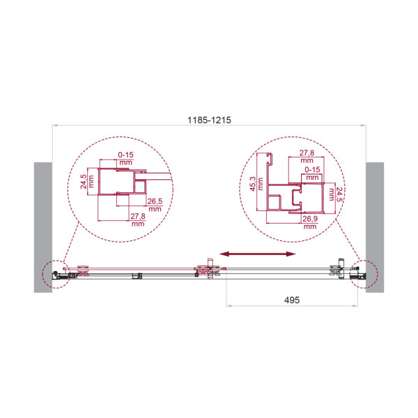 Душевые двери BelBagno Luce 120x195 стекло прозрачное, профиль хром (LUCE-BF-1-120-C-Cr) Душевые двери BelBagno Luce 120x195 стекло прозрачное, профиль хром (LUCE-BF-1-120-C-Cr)