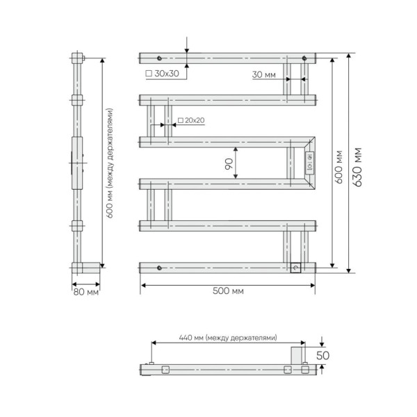 Полотенцесушитель электрический Indigo Muza 600x500 таймер, скрыт.провод справа, Полиров. (DGM60-50Rt) Полотенцесушитель электрический Indigo Muza 600x500 таймер, скрыт.провод справа, Полиров. (DGM60-50Rt)