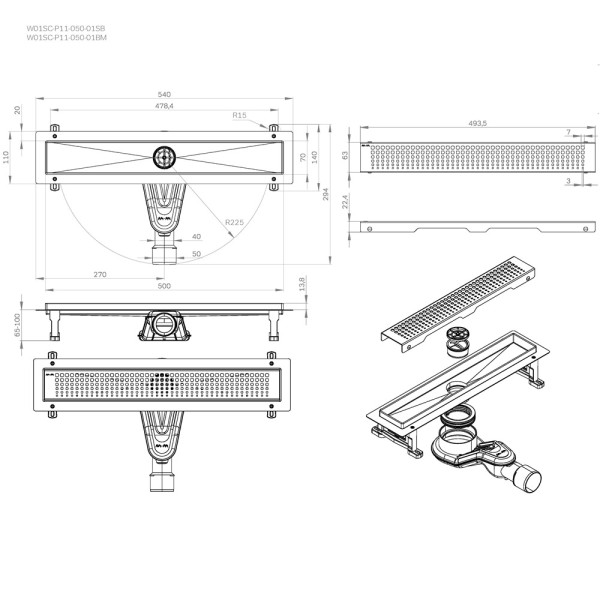 Душевой лоток AM.PM MasterFlow линейный универс затвор Cut Gradient 50 см сталь мат (W01SC-P11-050-01SB) Душевой лоток AM.PM MasterFlow линейный универс затвор Cut Gradient 50 см сталь мат (W01SC-P11-050-01SB)