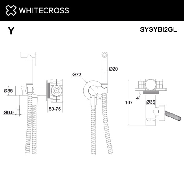 Смеситель для биде Whitecross Y золото (SYSYBI2GL)