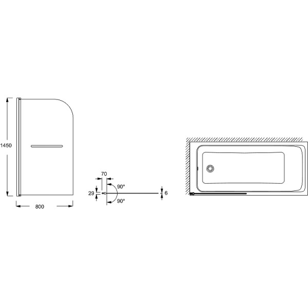 Душевые шторки для ванн Jacob Delafon Odeon up 80x145 стекло прозрачное, профиль черный (E4932-BL) Душевые шторки для ванн Jacob Delafon Odeon up 80x145 стекло прозрачное, профиль черный (E4932-BL)
