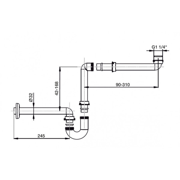 Сифон для раковины Aquaton Aqua 656x55x306 белый (1.A282.7.05X.X00.0)